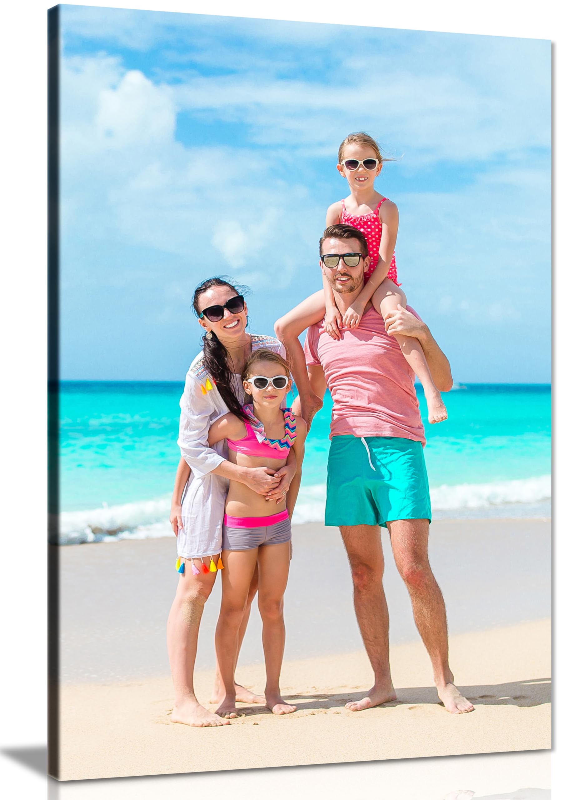 Personalised Photo Collage Canvas Print, Framed, Ready to Hang Wall Art | Panthe
