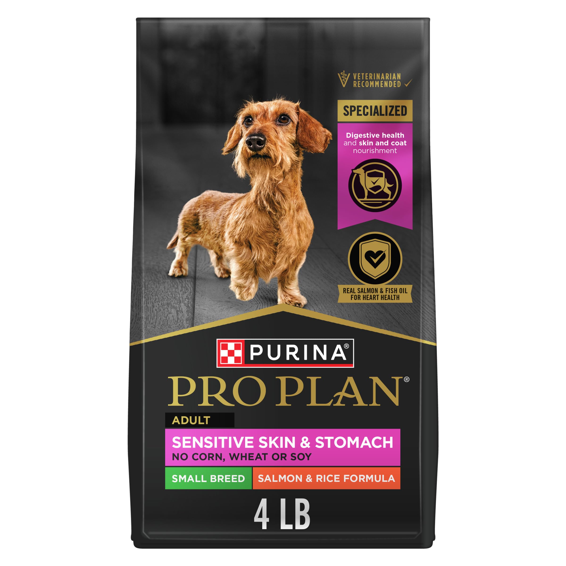 Purina Pro Plan Sensitive Skin & Stomach Dry Dog Food, Small, 4 lb Bag | Small b