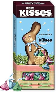 HERSHEY'S Chocolate Easter Bunny, with HERSHEY'S Kisses, Easter Candy, Good Candy for Kids, 170 Gram
