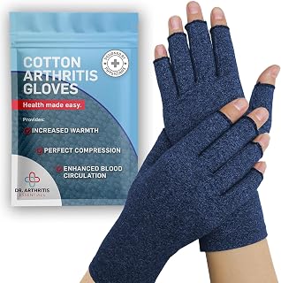Doctor Developed Compression Gloves for Women and Men, Open-Finger Arthritis Gloves