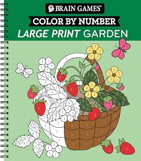Brain Games - Color by Number - Large Print: Garden