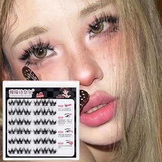 4Boxes Fox Style Angled Eyelashes 10-13mm D Curl No Glue Self Adhesive Strip Eyelash for Beginners