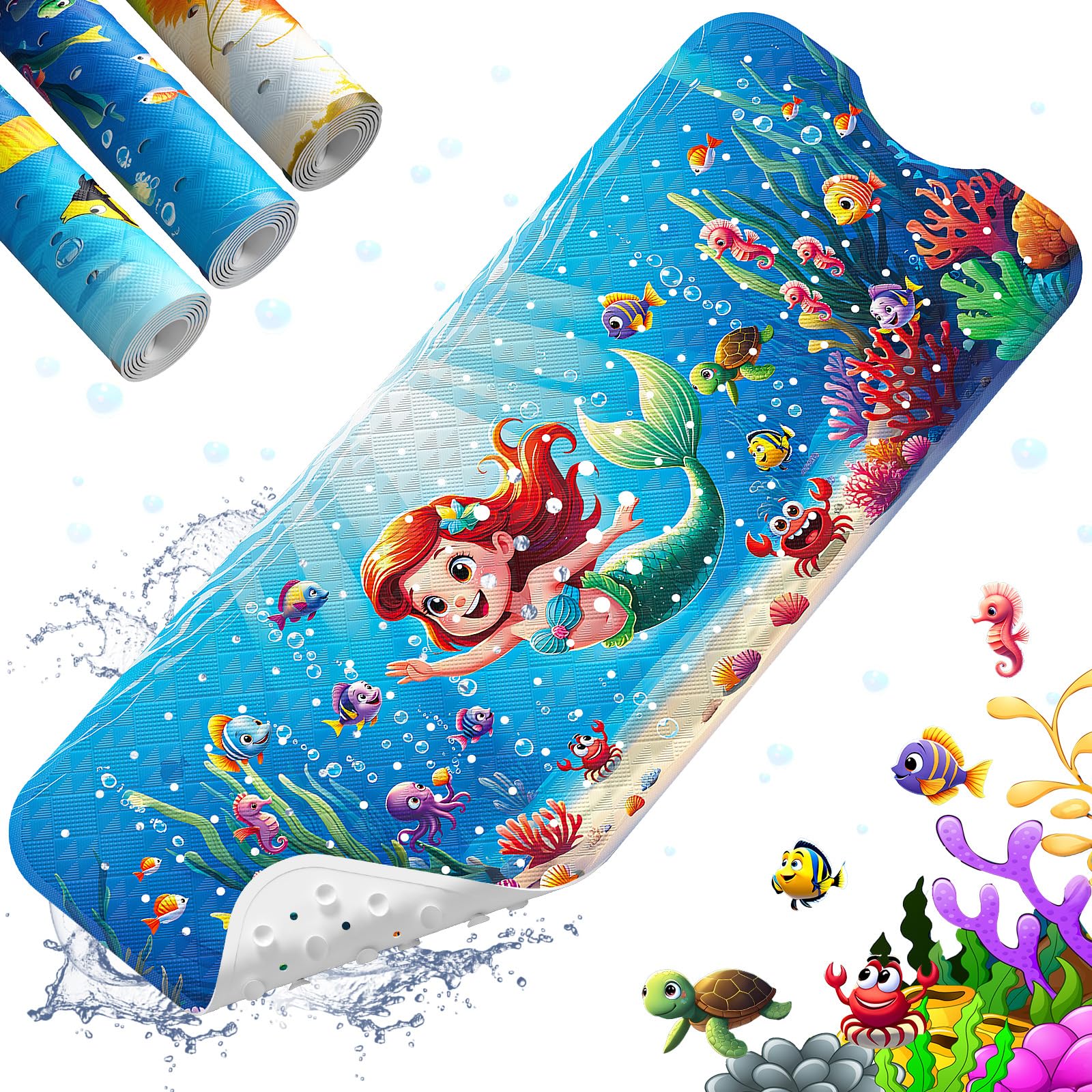 XIYUNTE Baby Bath Mats Non Slip Anti Mould, Cartoon Kids Bath Mat Non Slip, 100x
