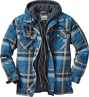 Legendary Whitetails Men's Polyfill Quilted Flannel Shirt Jacket with Hood