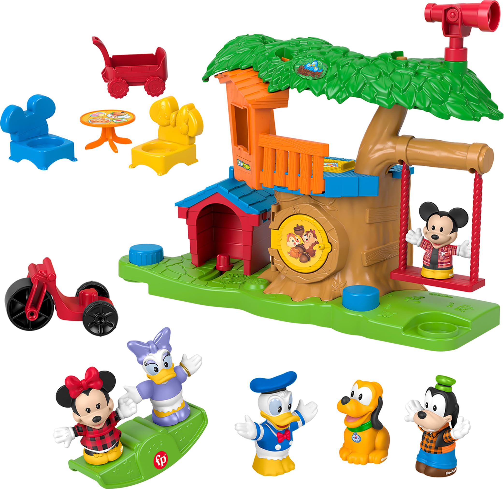 Fisher-Price Little People Disney Jr Tree Fort Playset | Musical Toy, 6 Figures 