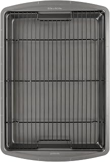GoodCook Nonstick Carbon Steel Baking Pan & Raised Wire Rack, 15x10.5-Inch | Pizza Crisper, Crispy Bacon, Multipurpose Cooking Sheet Pan, Cooling Rack, Kitchen Cookware Set, Dishwasher Safe