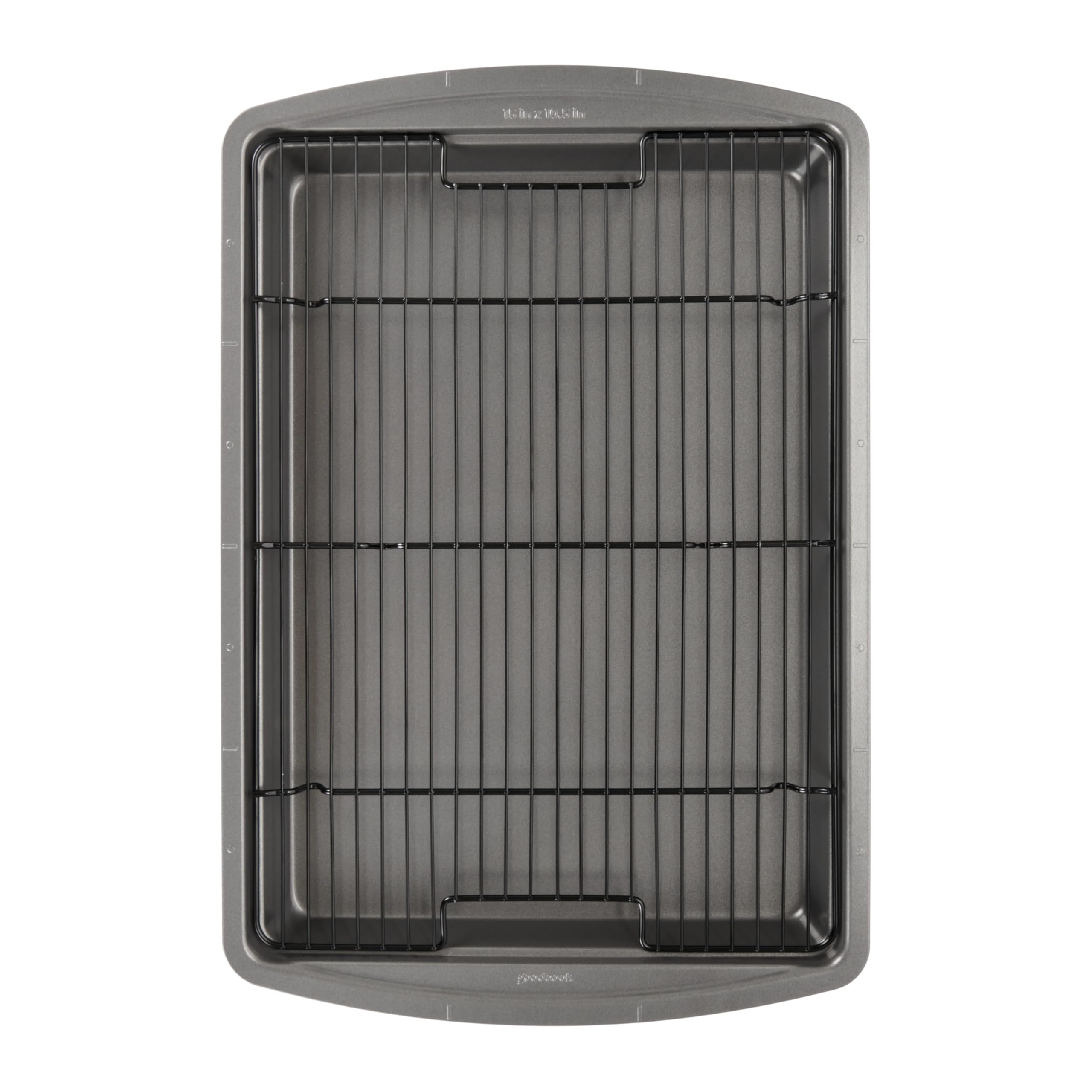 GoodCook Nonstick Carbon Steel Baking Pan & Raised Wire Rack, 15x10.5-Inch | Piz