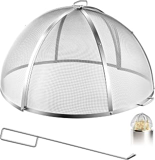 VEVOR Fire Pit Spark Screen, 36 inch Dome, Stainless Steel Mesh Cover Lid