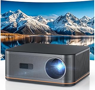 HAPPRUN 2000 ANSI 4K Decoding Projector with WiFi and Bluetooth, Auto Focus | 300'' Display for Indoor/Outdoor, Portable Home Theater, Smart Movie Projector Compatible with Phone/TV Stick/PC/PS5