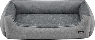 FEANDREA Dog Bed, Raised Edges, Washable Cover, XL, 120 x 90 x 30 cm