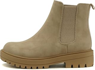 Soda Pilot ~ Womens Low Heel Chelsea Fashion Ankle Boots w/ Double Elastic Gore