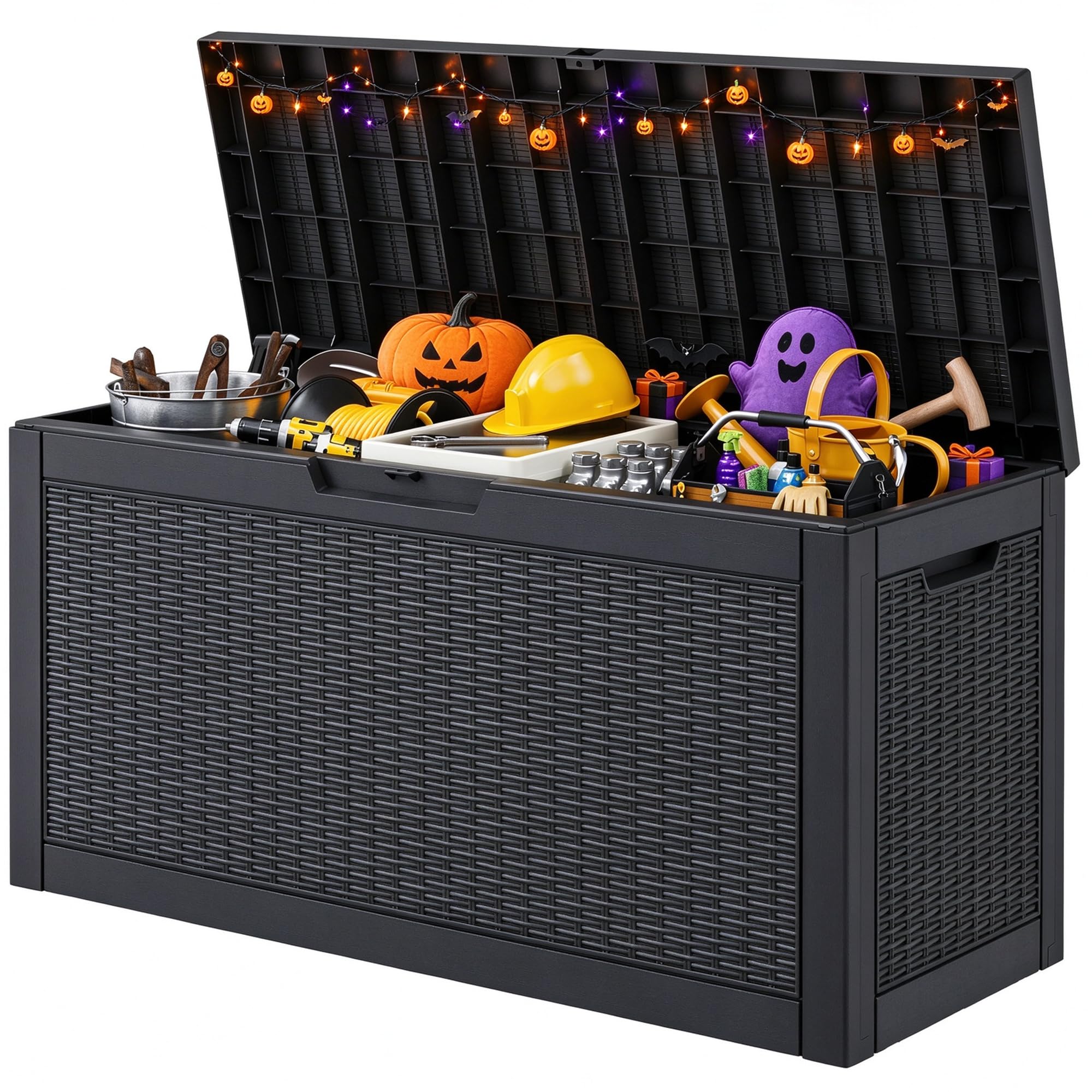 WTFGO Outdoor Storage Box Waterproof, 80 Gallon Deck Box for Patio Storage | Rat