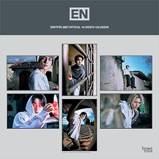 Enhypen OFFICIAL | 2027 12 x 24 Inch (Hanging) Monthly Square Wall Calendar | Plastic-Free | BrownTrout | K-Pop Music Boy Band