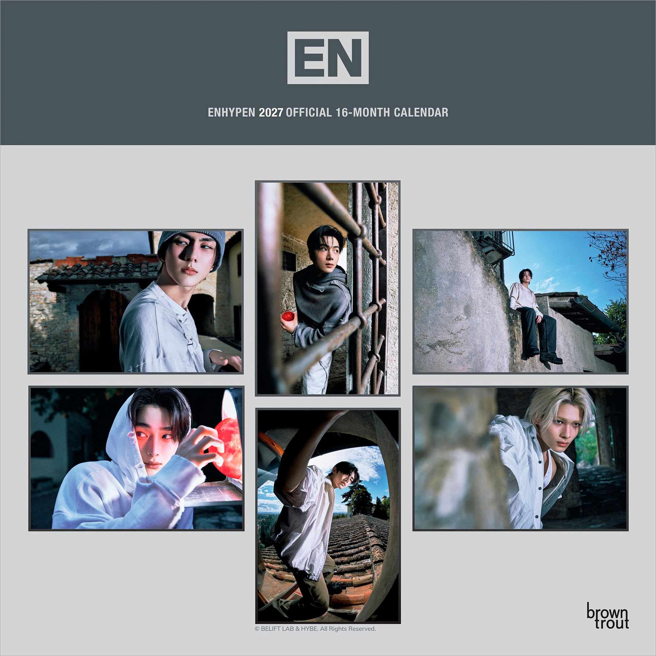 Enhypen OFFICIAL | 2027 12 x 24 Inch (Hanging) Monthly Square Wall Calendar | Pl