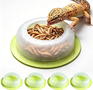 4Pcs Escape Proof Reptile Feeding Dish(2.72in), Leopard Gecko Food Dish, Reptile Bowls, Leopard Gecko Feeding Dish, Lizard Bowl