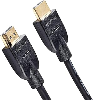 Amazon Basics HDMI Cable, 3ft, 4K@60Hz, High-Speed HDMI 2.0 Cord, 18Gbps, 2160p, 48 bit, Compatible with TV/PS5/Xbox/Roku, Black