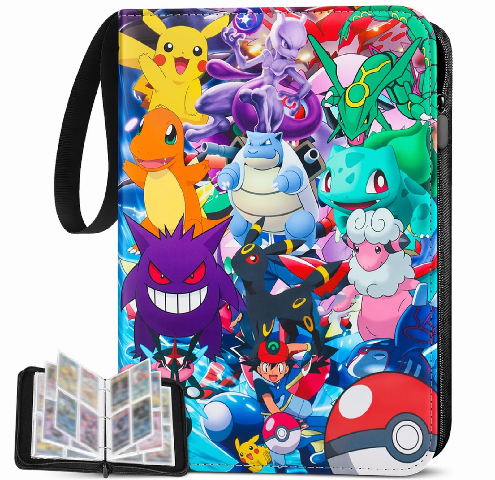 4 Pocket Card Binder Holds 480 Cards, Trading Card Binder Folder with 60 Double-