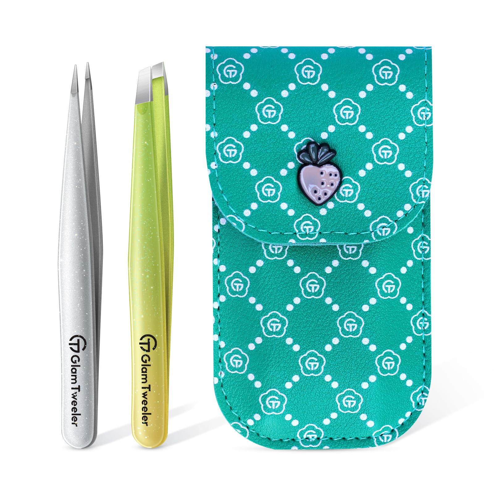 Expert Slant and Point Tip Tweezer Set with Exclusive Storage & Carrying Case, G