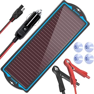 SUNAPEX 12V Solar Battery Charger Trickle Maintainer Kit for Car | Prevents Overcharging with Smart Controller | Waterproof Portable Solar Panel Kit | Fits 12V Batteries for Boats, RVs & More