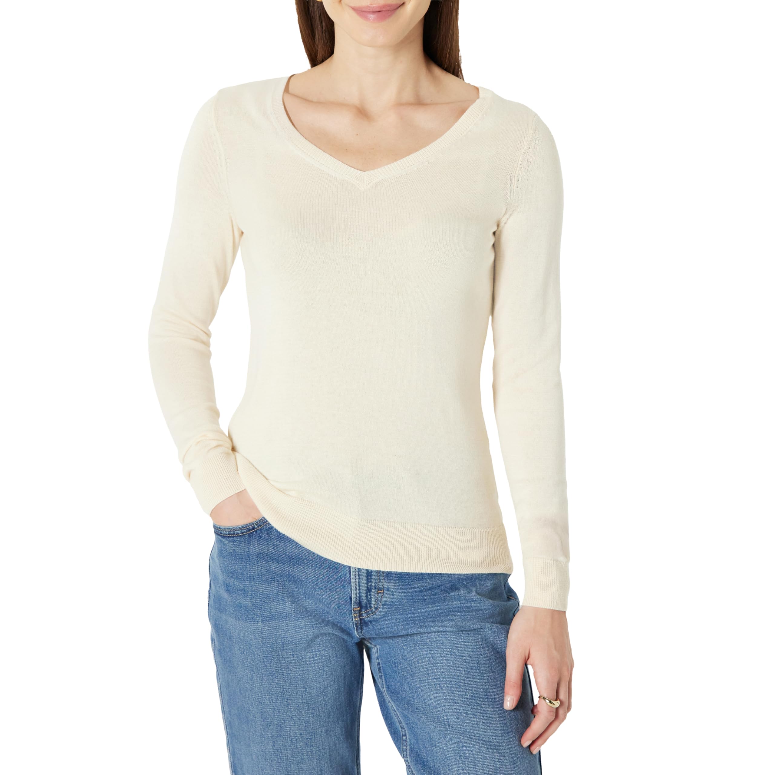 Amazon Essentials Damen Leichter Langarm-Pullover Mit V-Ausschnitt