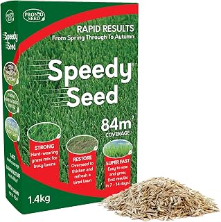 Pronto Seed Premium Grass Seeds 1.4kg - Covers 84m2 | Fast-growing, hard-wearing lawn seed for overseeding & new turf. DEFRA approved & tailored for UK climate.