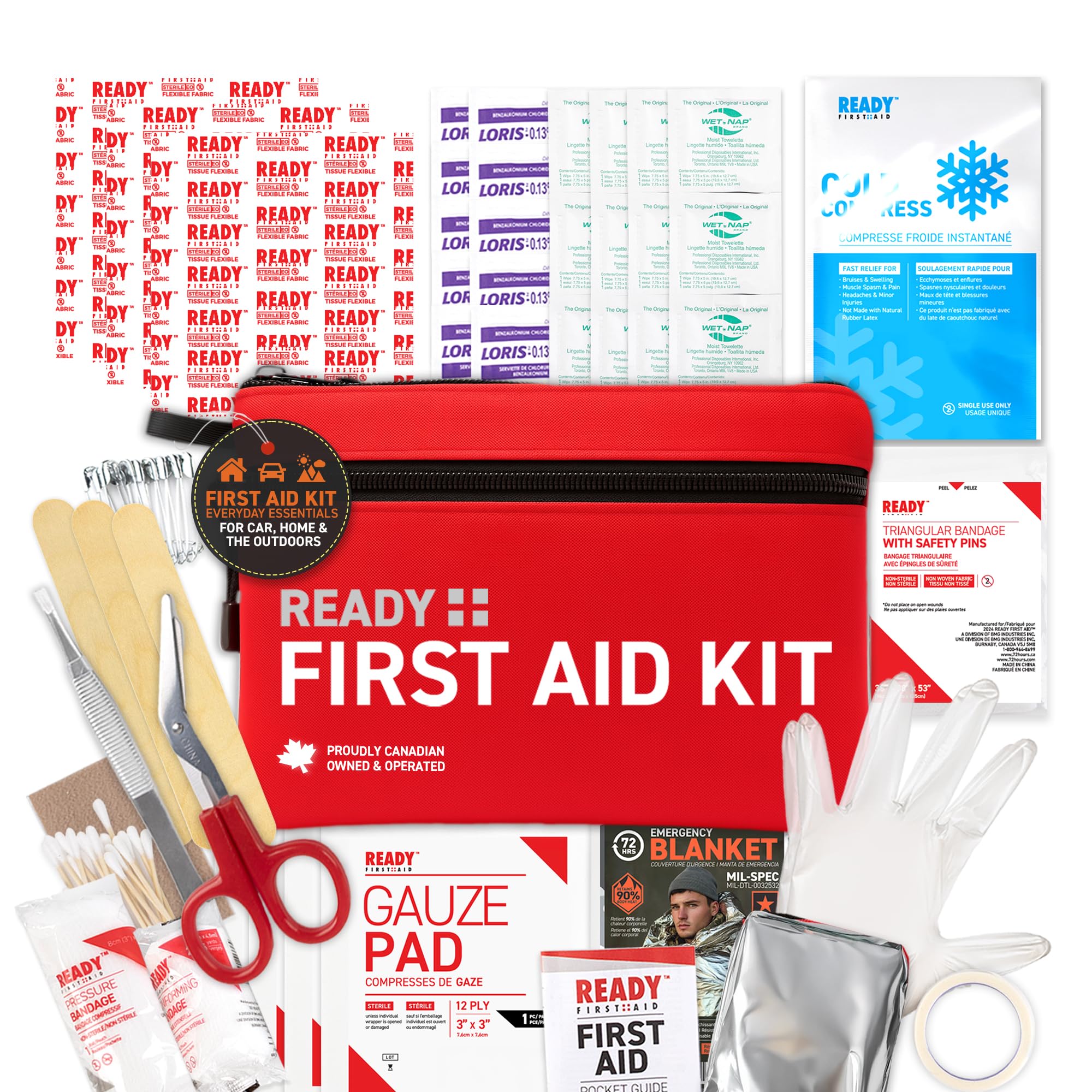 Ready First Aid 107 Piece First Aid Kit for Camping, Hiking and Travel | Travel-