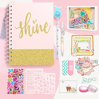 DIY Journaling Set Gifts for Girls Age of 8 9 10 11 12 13 Years Old and Up Personalized Diary For Tweens & Teens Journal for Girls Journal Kit Birthday Gift Cute Art Crafts Scrapbook Stationary Kit