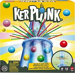 Mattel KerPlunk Kids Game, Easy-to-Learn Family Game for 2 to 4 Players, Don't Let The Marbles Fall