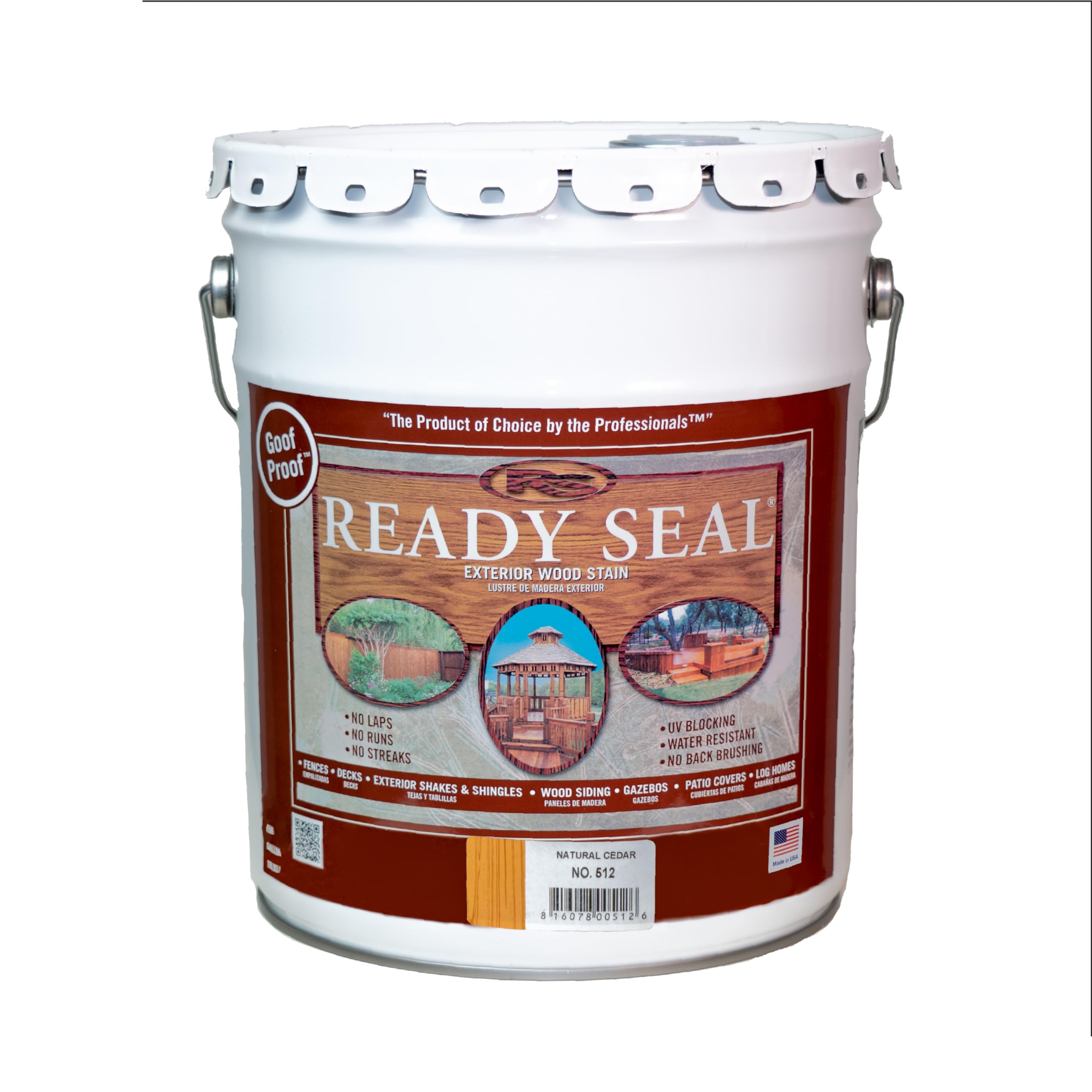 Ready Seal Exterior Wood Stain & Sealer, Natural Cedar, 5 Gallon | 5 Gallon semi