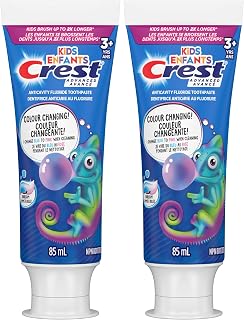 Crest Kid's Advanced Colour Changing Toothpaste, Bubblegum Flavour, Anticavity Fluoride Toothpaste for Children, 85 mL (Pack of 2)