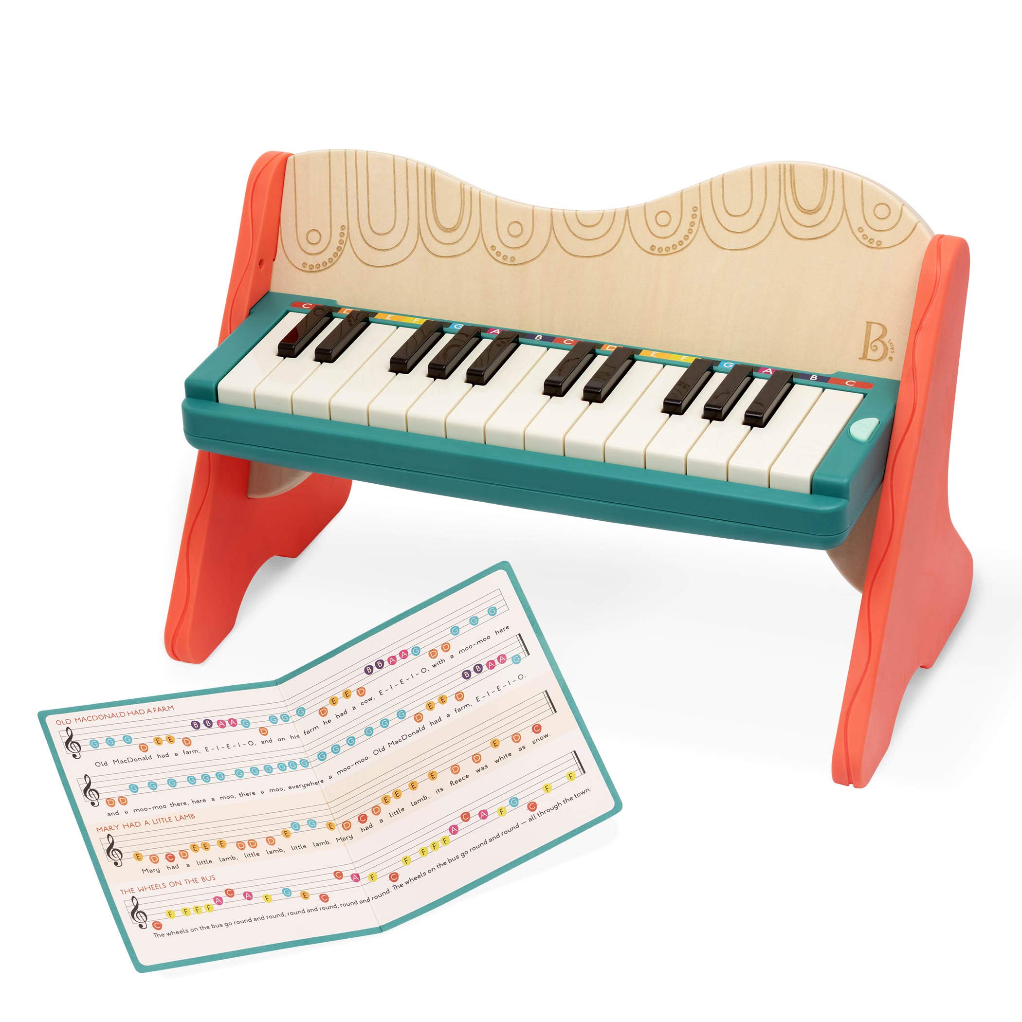 B. toys Wooden Piano, Mini Maestro with Songbook - Musical Instrument | Wooden p