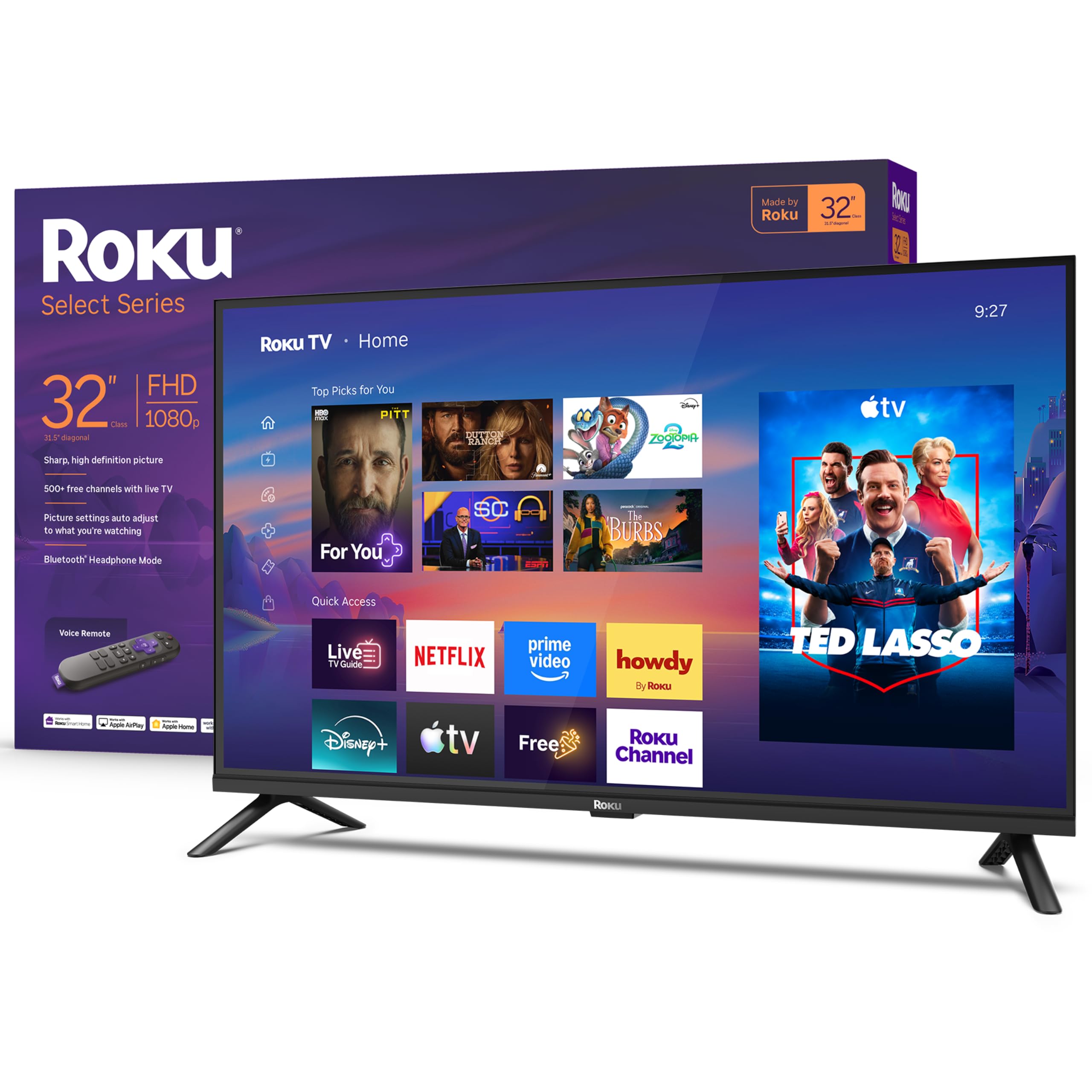 Roku 32-Inch Select Series Smart TV 2026-1080p Full HD TV - RokuTV | Flat Screen