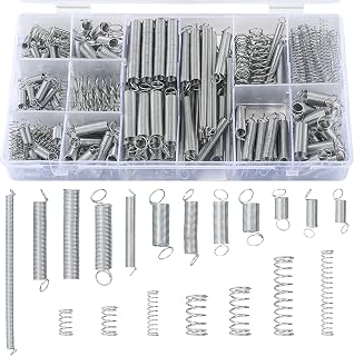 210 Pcs Compression Springs and Tension Springs Assortment Kit, Springs Assorted Extension Springs, Steel Metal Extended Compressed Spring Assortment Set, Coil Springs Spiral Springs Kit, 20 Sizes