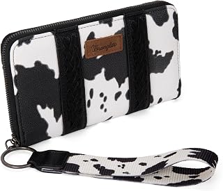 Montana West Wrangler Western Style Bohemian Aztec Wristlet Wallet Card Holder for Women, 133, Black, L, Minimalist