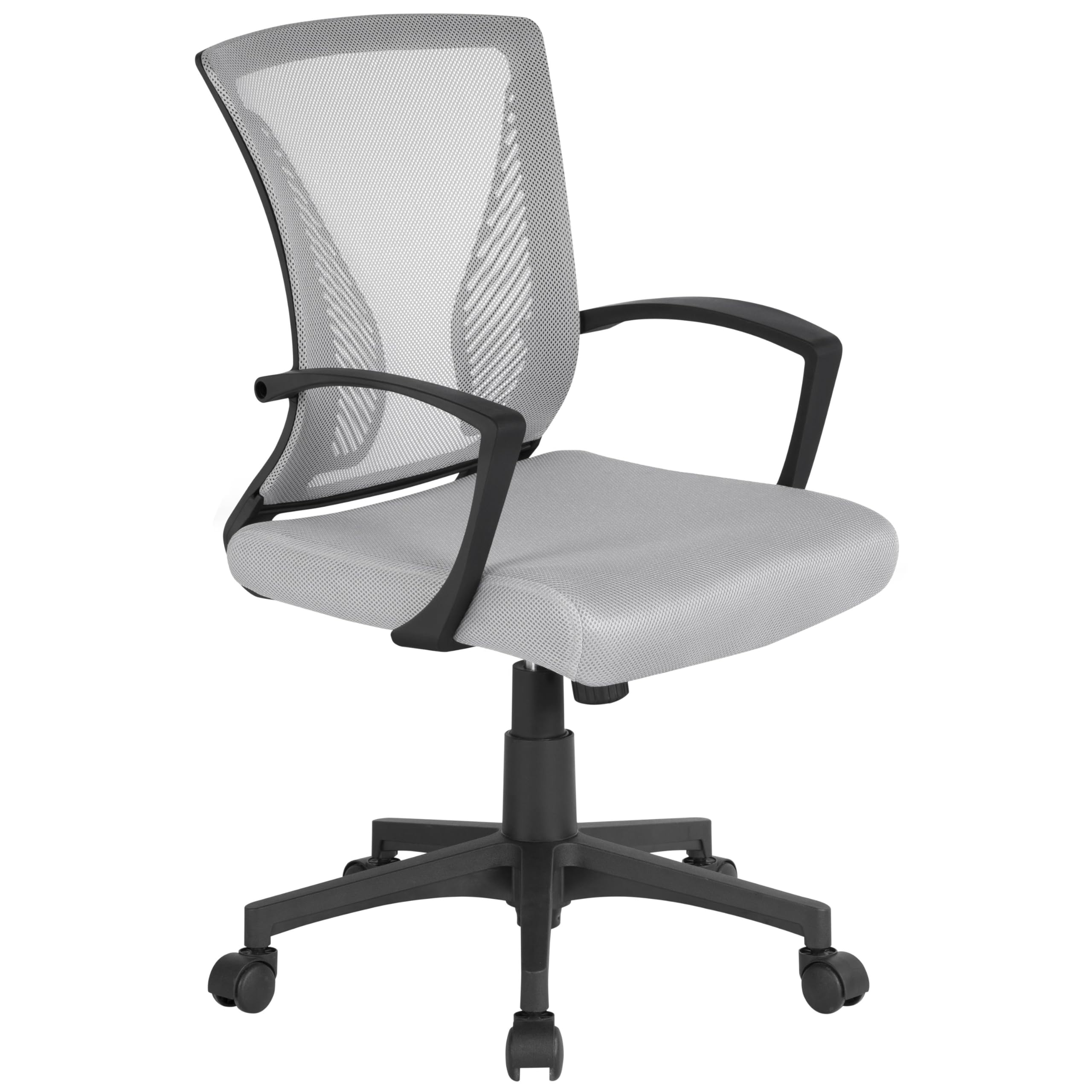 Yaheetech Sedia da Ufficio Scrivania Ergonomica Lombare Portata136kg Grigia