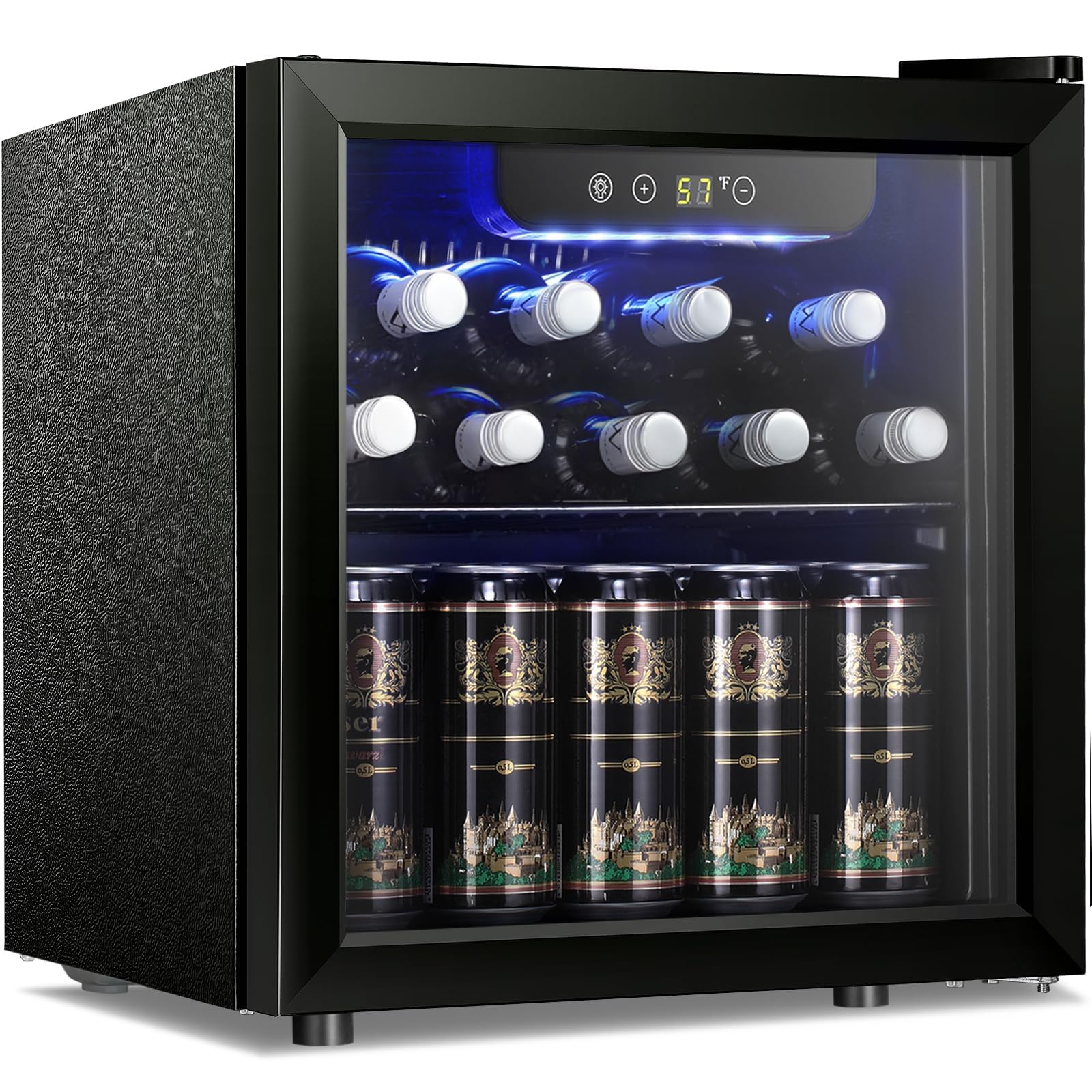 Antarctic Star Mini Fridge 12 Bottle 48 Can Beverage Refrigerator Cooler-with Gl