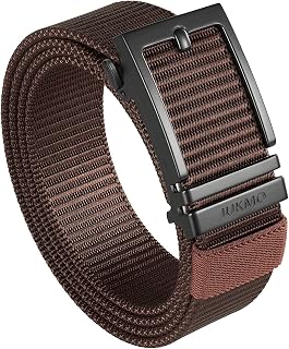 JUKMO Men's Ratchet Golf Nylon Web Belt Automatic Slide Buckle in Gift Box