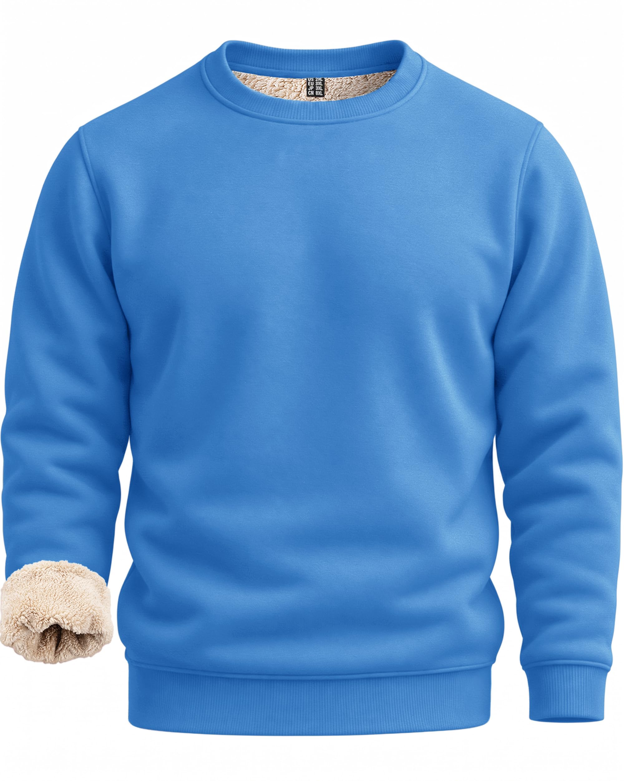 Boladeci Men's Sweatshirt Sherpa Lined Heavyweight Fleece Pullover