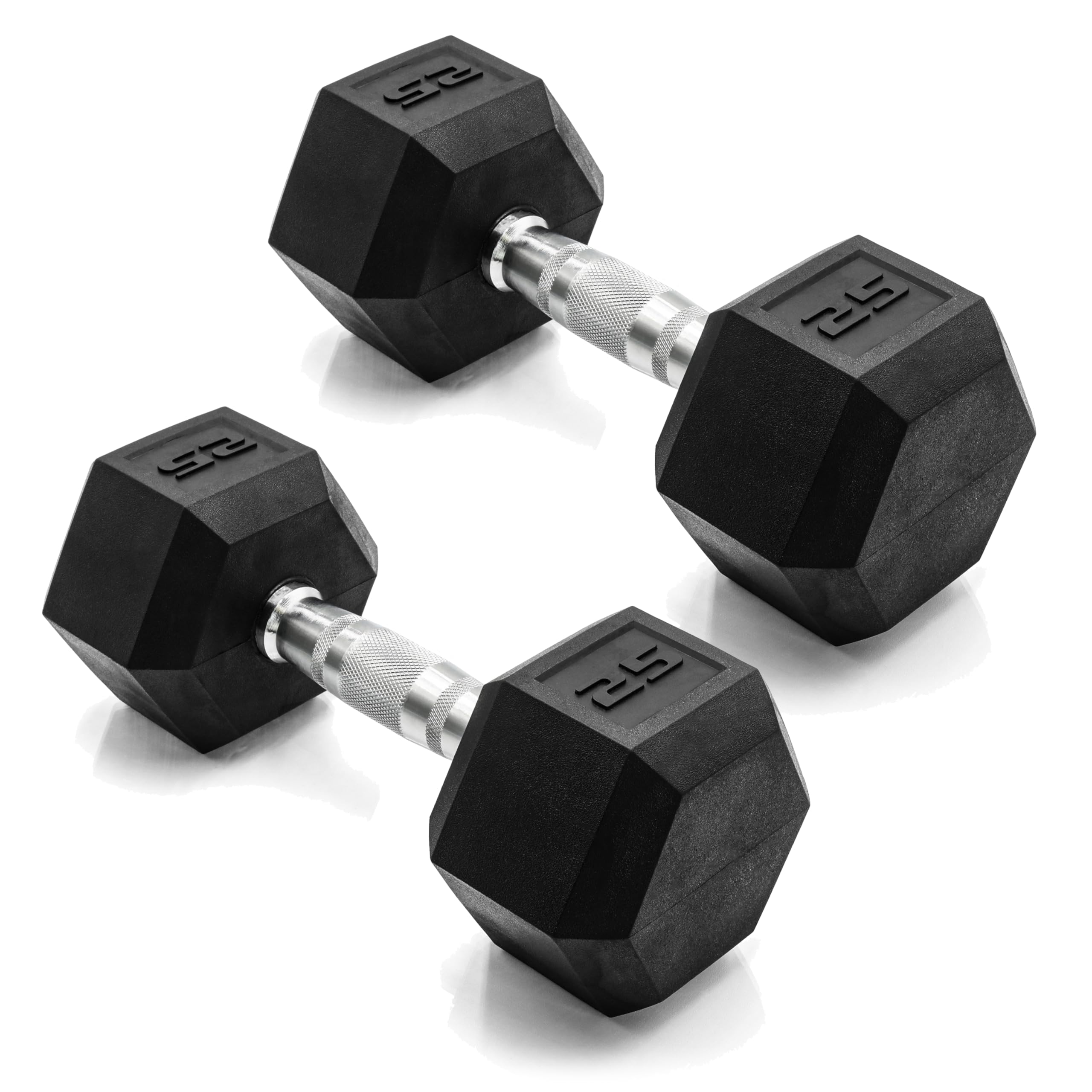 CAP Rubber Coated Dumbbell Weights, Free Weights for Home Gym Strength Training,