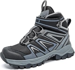 JMFCHI Winter Shoes Boys Hiking Shoes Children Warm Non-Slip Outdoor