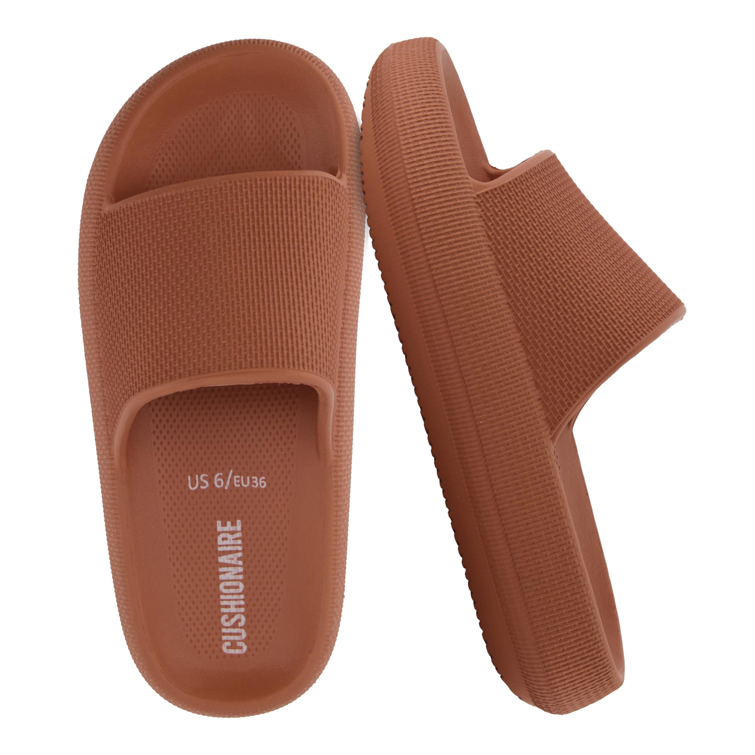 CUSHIONAIRE Women's Feather Cloud Recovery Slide Sandal + Comfort