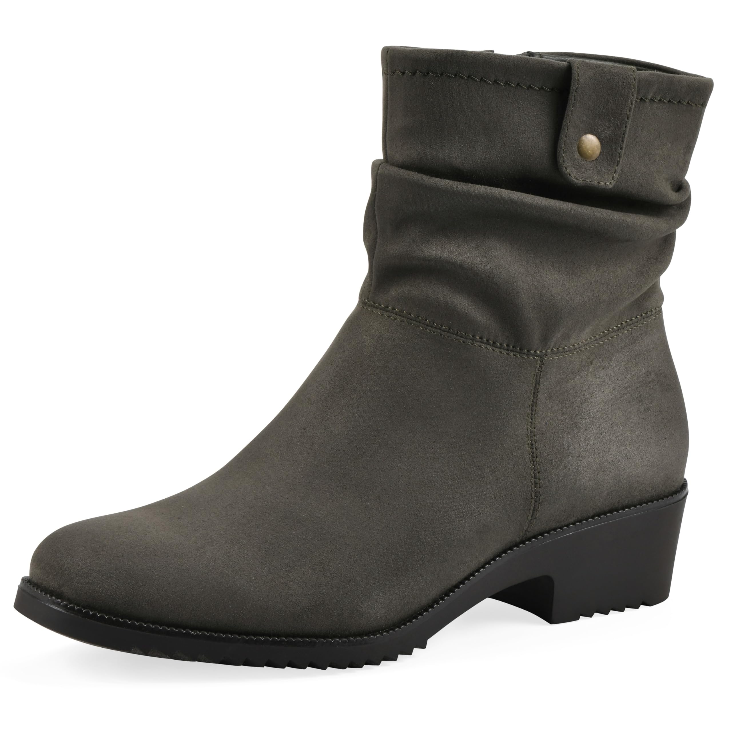 Cliffs by White Mountain Women's Dunia Cushioned Rouched Ankle Bootie