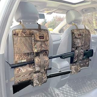 MYDAYS 2 Pack Tactical Seat Back &amp; Front Seat Gun Organizer with Molle Panel Vehicle Gun Holders for Hunting Rifles &amp; Shotguns (Camo)