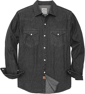 Dubinik® 8.8 oz Denim Shirt Men Mens Cowboy Shirts Button Down Long Sleeve