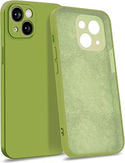 MyGadget Case for iPhone 13 [ Quadruple Protection ] - Silicone Case with Microfibre Interior - Case Green