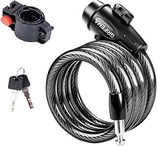 Grifema GA1204-12 Bicycle Lock Chain 120 cm | Cable Lock for Bicycles, Motorcycles, Electric Scooters, Black