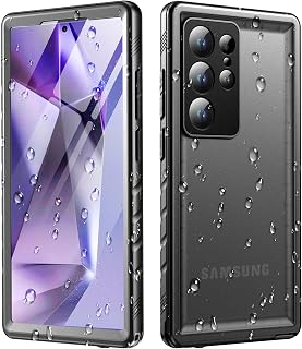 Cozycase for Samsung Galaxy S23 Ultra Waterproof Case Military IP68 Black | 360 Heavy Duty Full Body with Screen/Camera Protector/Shockproof/Dustproof/Double/Front and Back/S 23 Ultra Cover Slim