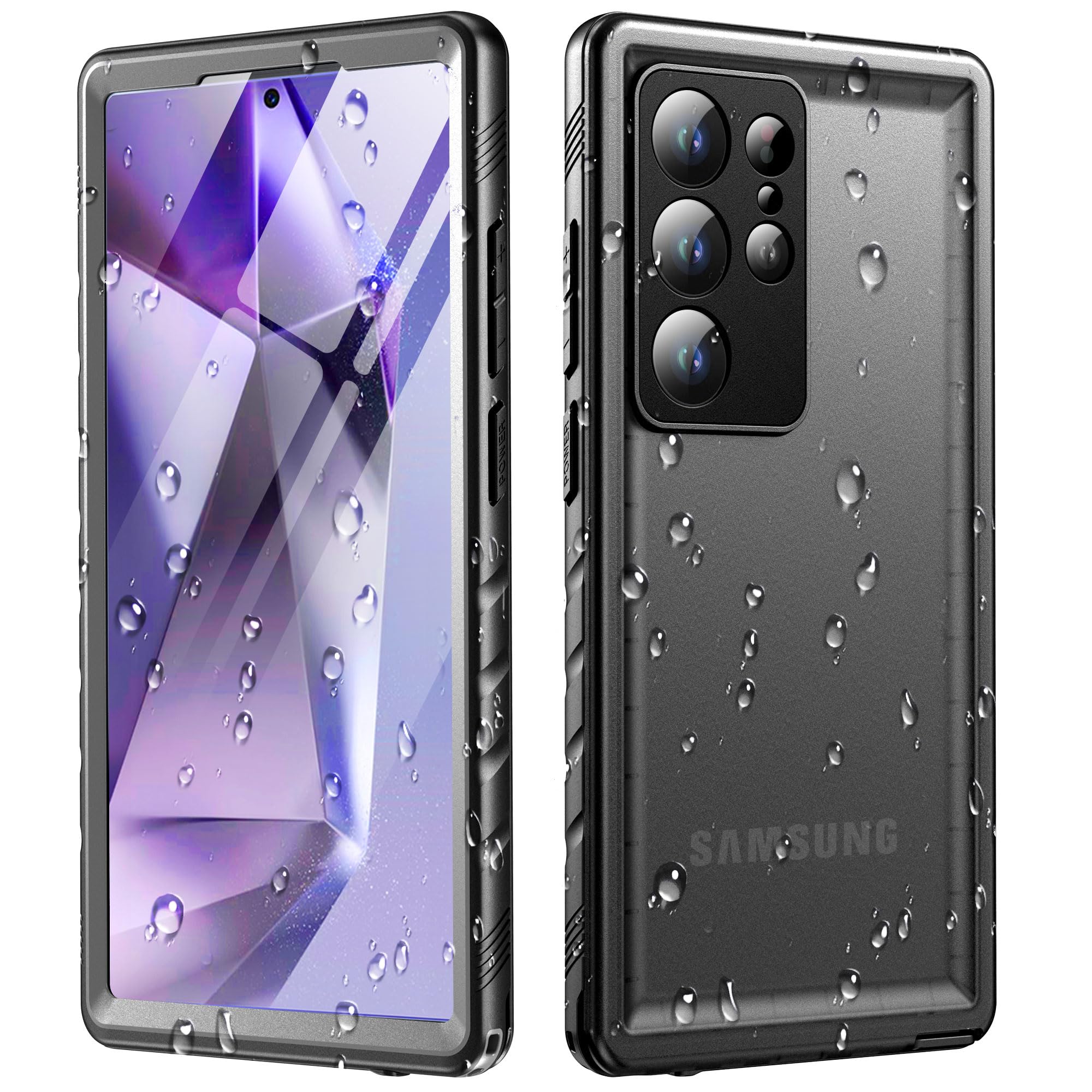 Cozycase for Samsung Galaxy S23 Ultra Waterproof Case Military IP68 Black | 360 