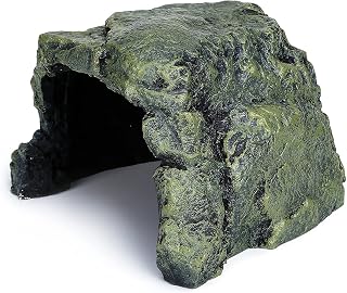 MODERNJOE'S Rock Hide Cave Hiding Place for Reptiles, Amphibians and invertebrates. Terrarium & Aquarium Decor. Perfect for Lizards,Snakes,Frogs,Turtles,Bearded Dragons - Large(6.7 x 7.3 x 4.5 inch)