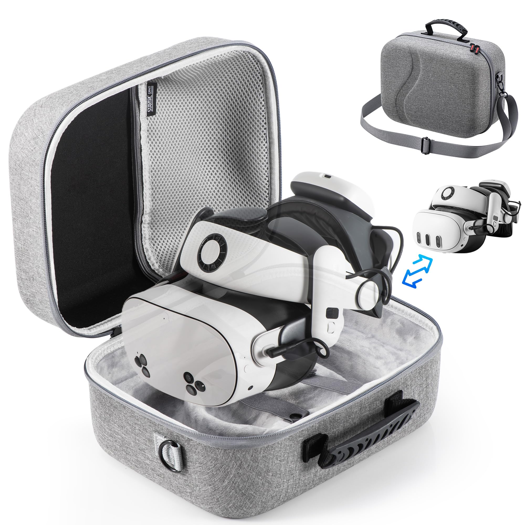 STARTRC GAMES Large Carrying Case for Meta Quest 3/Quest 3S, Hard Travel Case fo